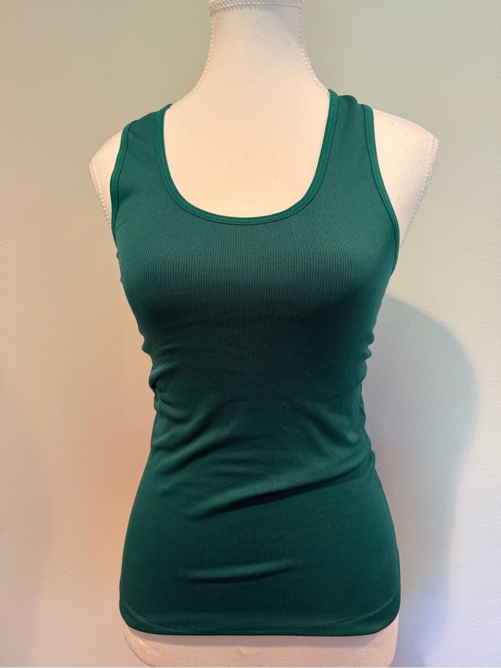 Women’s Ribbed Scoop Tank Top - Emerald Green